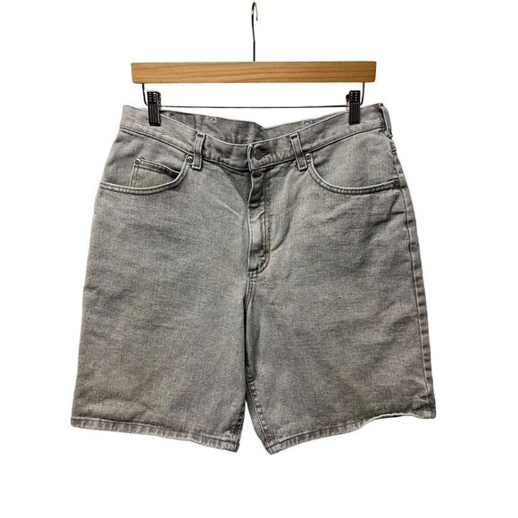 Vintage LEE Jean Shorts Mens Gray Denim 1990s 35 WAIST - Picture 1 of 6
